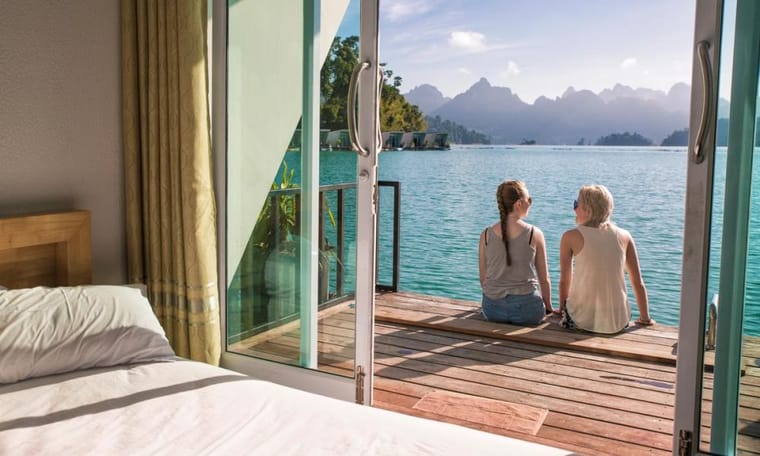 Khao Sok floating bungalows, accommodation on Asia Experience, 27 Days Thailand & Vietnam
